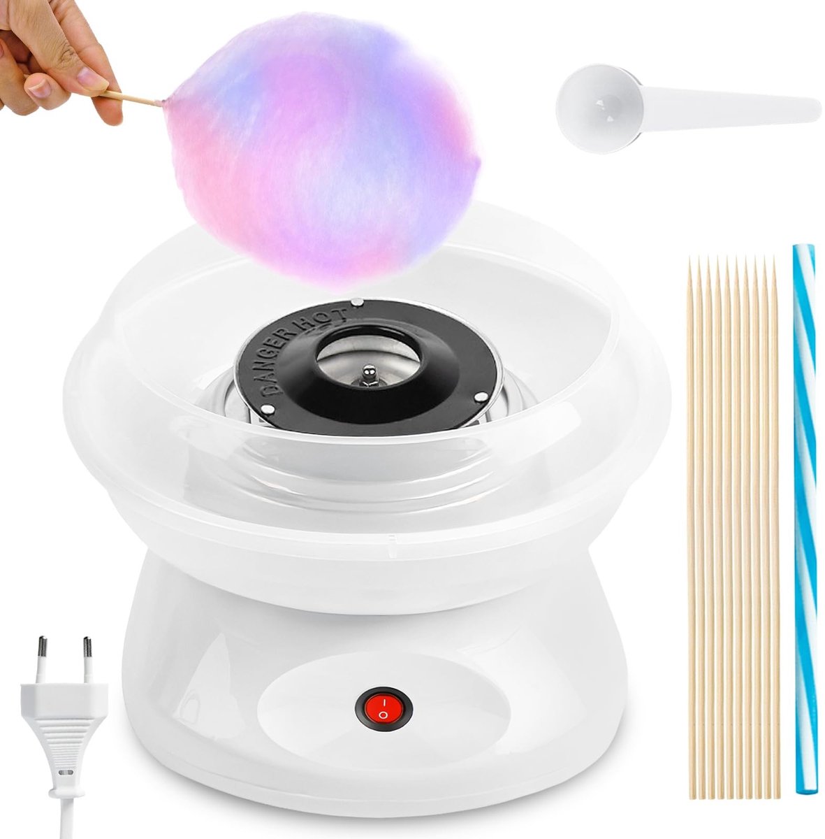 Retro Suikerspinmachine 450W - Ideaal voor Thuisgebruik met Sticks en Lepel