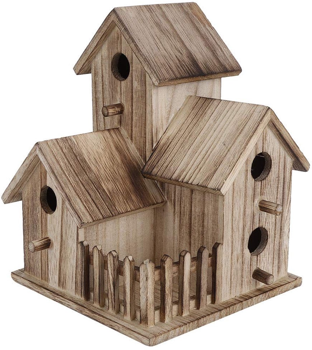 Elzusha - Vogelhuisje - Houten Vogelhuis - Decoratief en Functioneel - Bruin - Nestkast voor Tuin en Balkon - Dierbenodigdheden - Geschikt voor Bui...