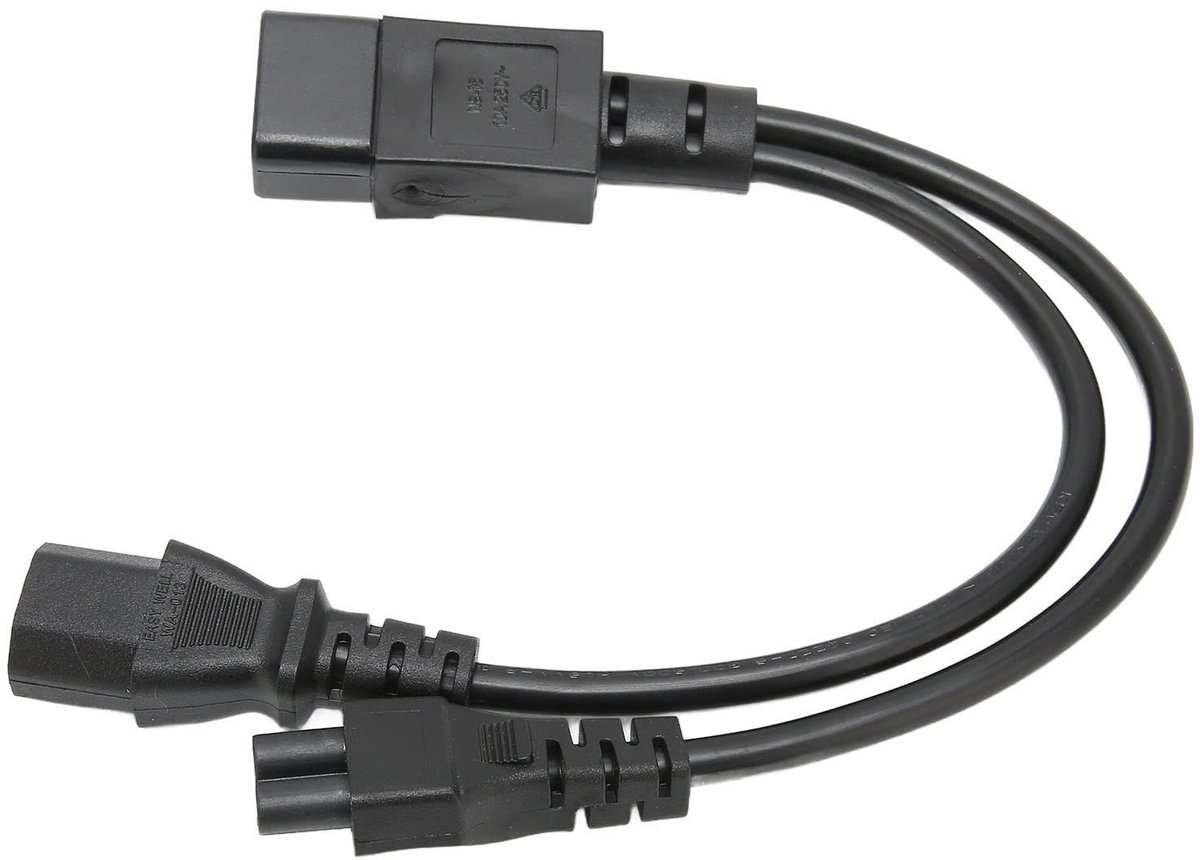 Zeynomax - IEC320 C14 Voedingskabel - Y-splitter Adapter - 32CM - C13+C5 Aansluitingen - 10A 250V - Ideaal voor Elektronische Apparaten - Geschikt v..