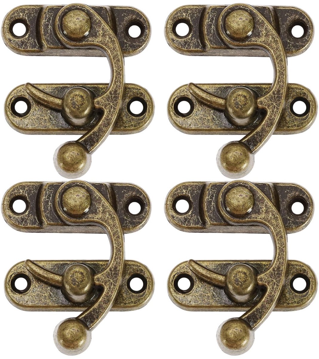 Smoakez - Antieke Quick Lock Klink - Vintage Hasp Latch - Brons - Decoratie Accessoires - Geschikt voor Sieraden en Geschenkdozen