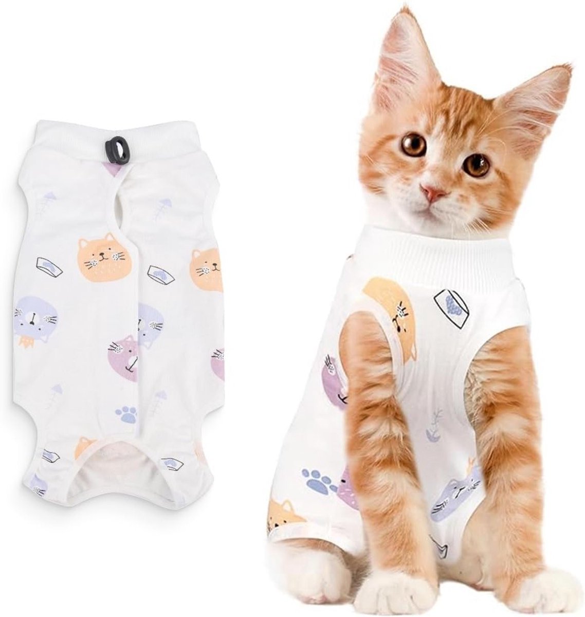 Cat Recovery Suit - Leotard voor Postoperatieve Katten - Maat L voor 4-7 kg