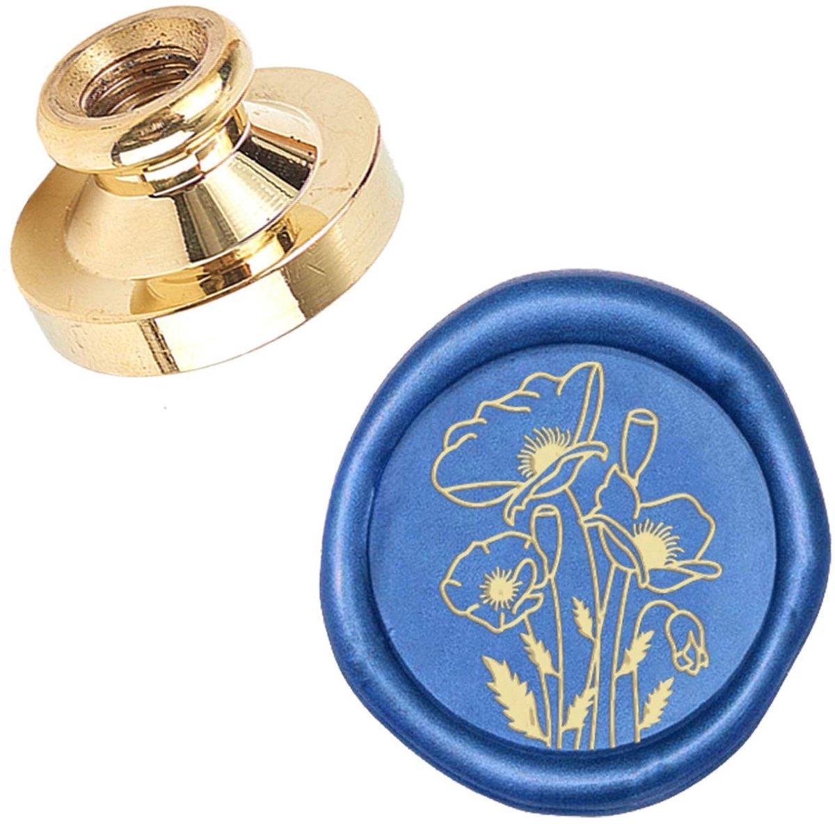 Wax Seal Stempel Verwijderbare Messing Kop - Klaprozen - Afdichting - Creatieve Decoratie - Diameter 25mm - Voor Enveloppen/Karten - Zegelstempel
