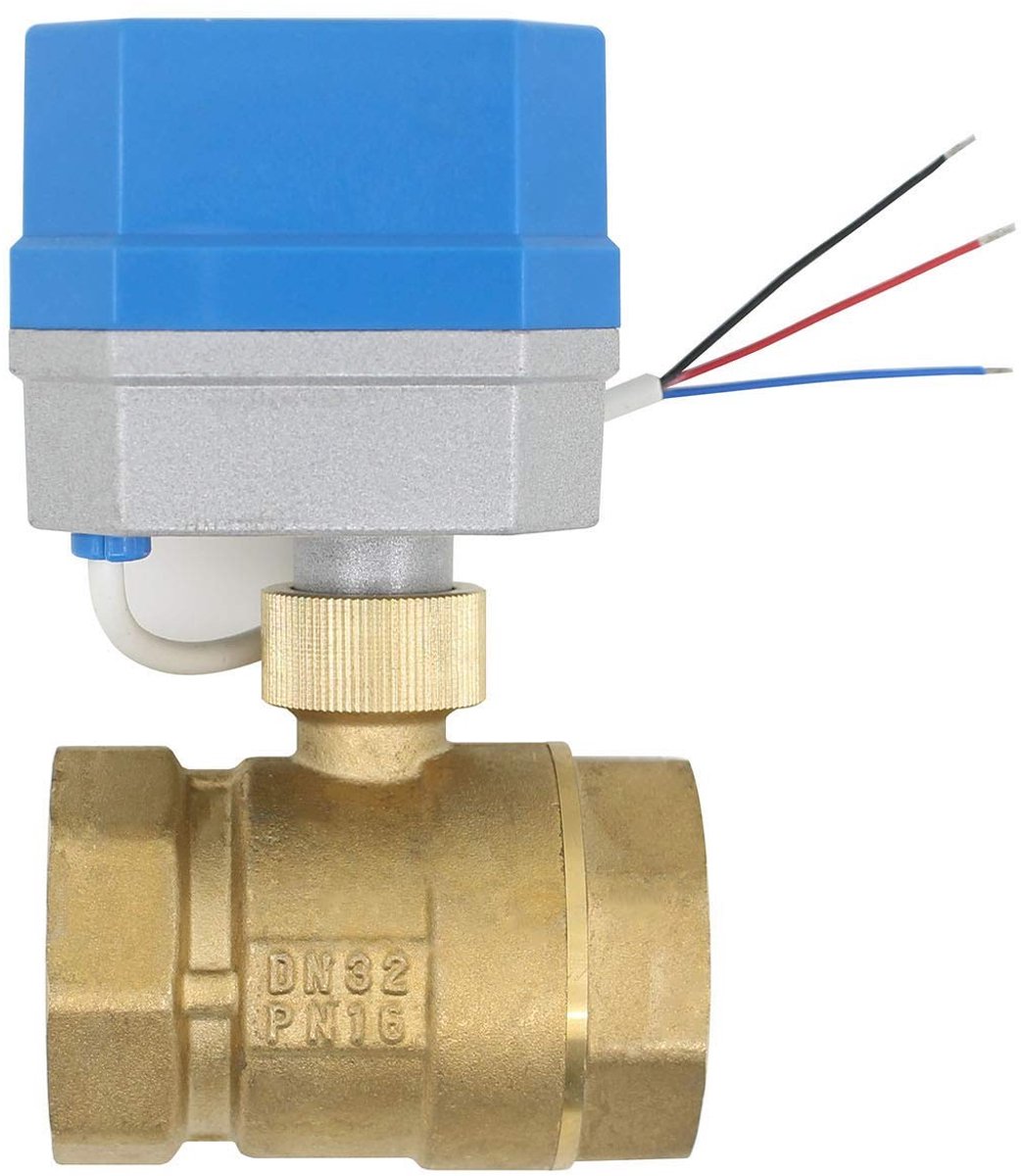 Dailygoods - Electric Ball Valve - Motorized Ventiel - 1-1/4 Inch - Solenoid Klep - Duurzaam en Betrouwbaar - Geschikt voor Diverse Toepassingen - 12V