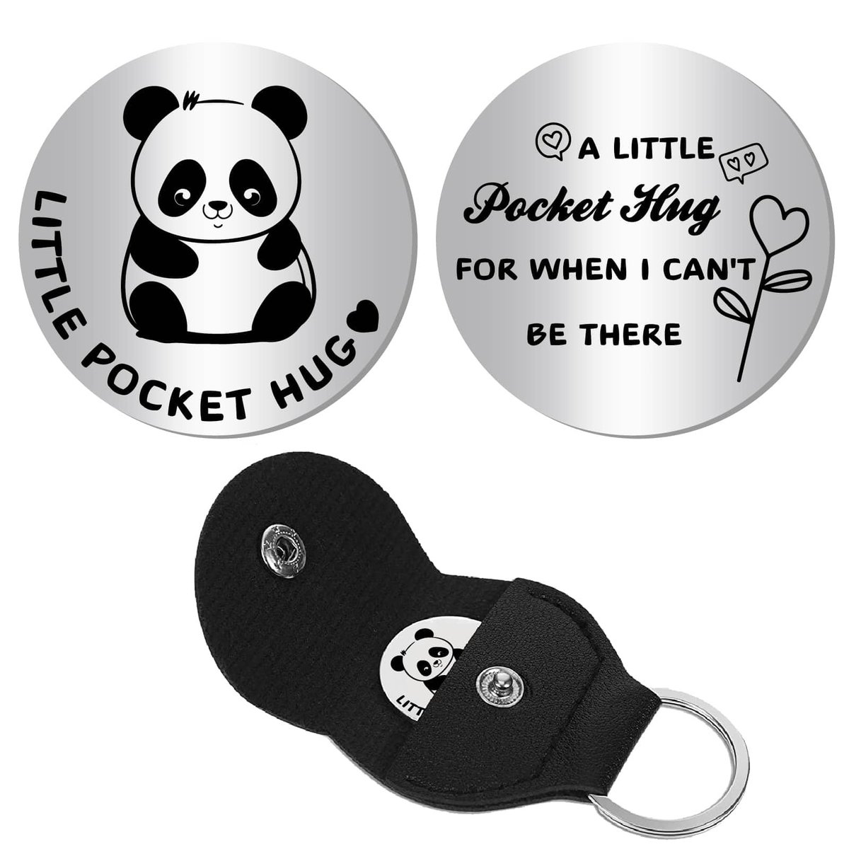 Dailygoods - Knuffelpenning - Aandenken - Inspirerend - Panda - Sleutelhanger - Cadeau voor vrouwen en mannen - Geschikt voor beste vrienden en ouders