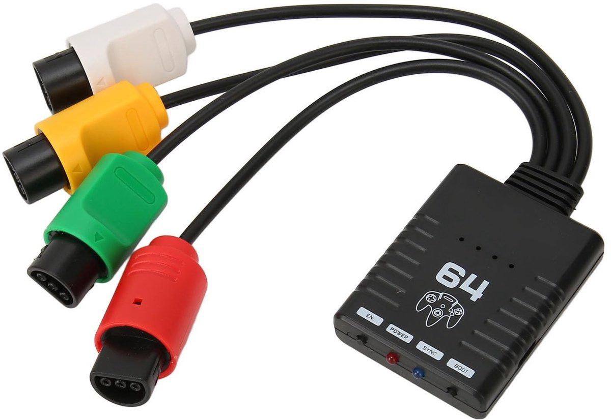 Dailygoods - N64 Console Converter - Bluetooth Draadloze Controller Adapter - Ondersteunt 4 Spelers - Compact formaat - Geschikt voor Retro Gaming - D