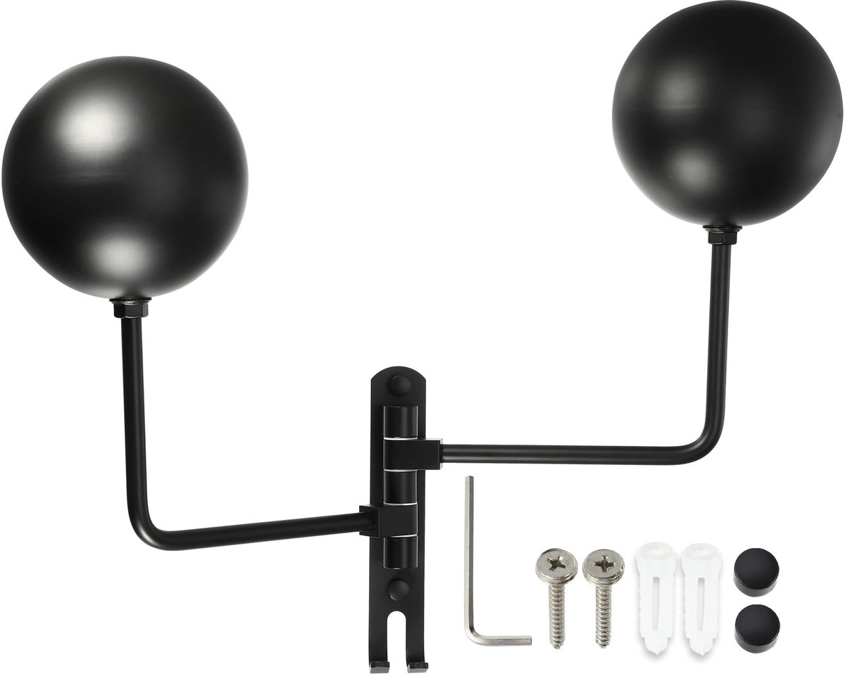 Dailygoods - Motorfiets Helmhouder - Zwart - Draaibaar en Duurzaam - Geschikt voor Motorfiets en Baseball Helm - Robuust en Stijlvol