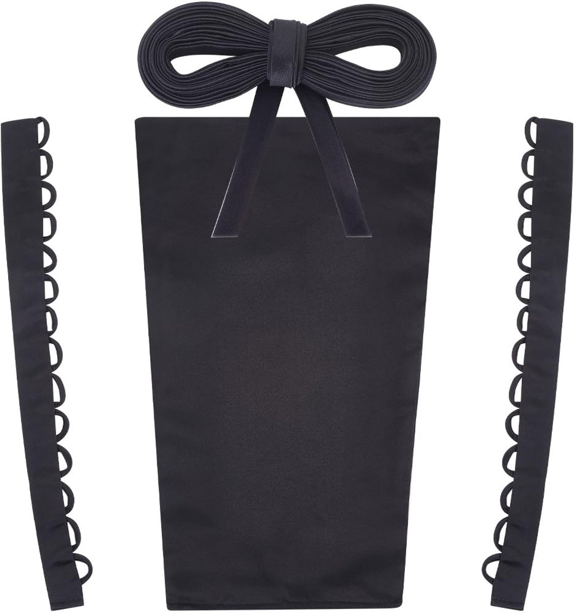Dailygoods - 4-delige satijnen korsetset - Vervangbaar ritssluiting - Verstelbaar korset - Zwart - Formele jurk accessoires - Perfect voor bruiloften