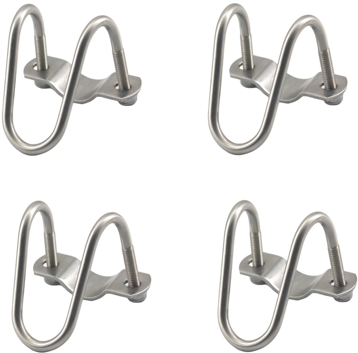 Dailygoods - M8x20x25 Rvs Pijp Clip - Duurzame bevestiging - 4 Stuks - U-vormige klemmen - Roestvrij staal - Geschikt voor buizen - Klemmen voor monta
