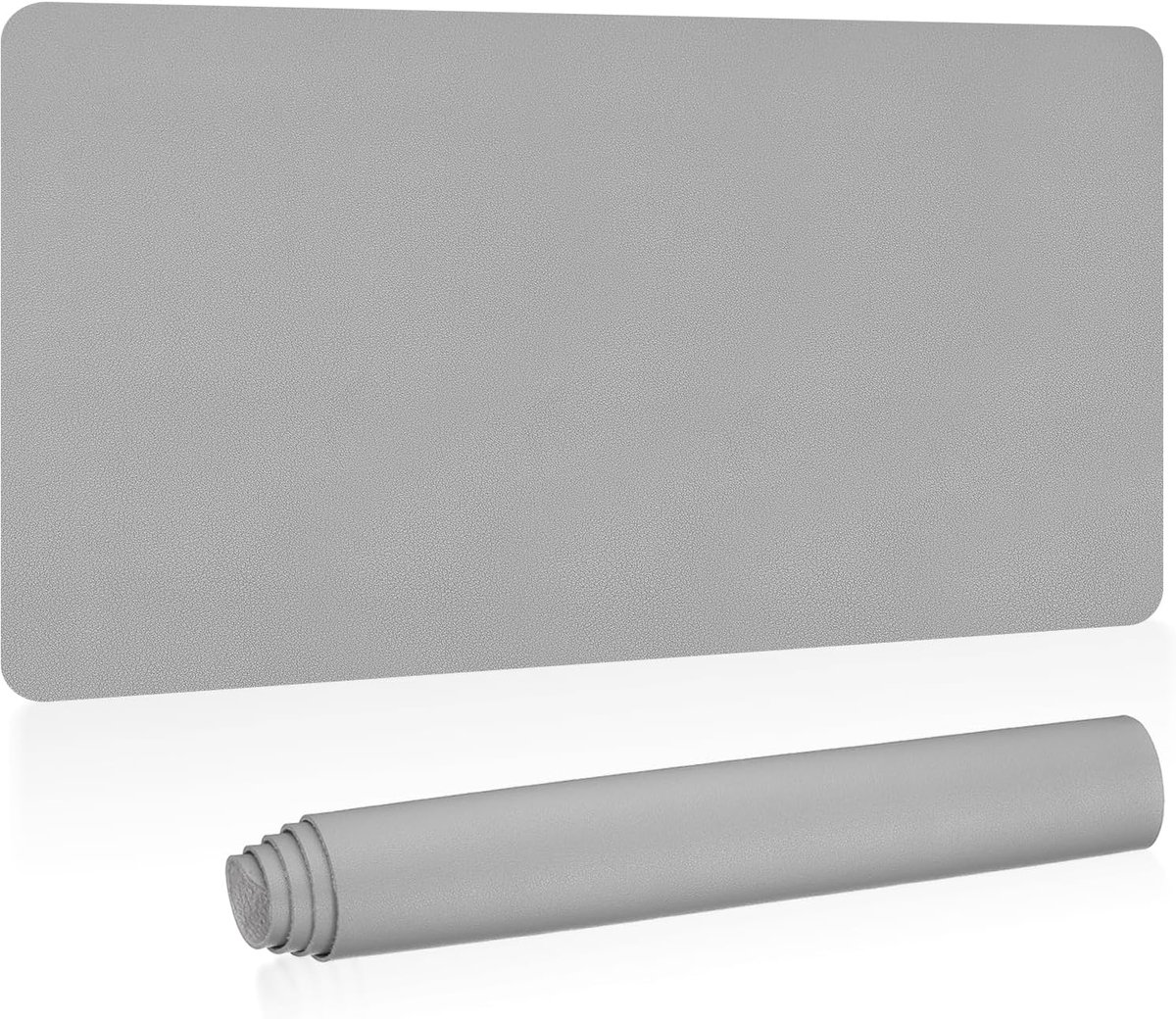 31"x15" Large Desk Mat - PU Leather Dubbelzijdig - Licht Grijs