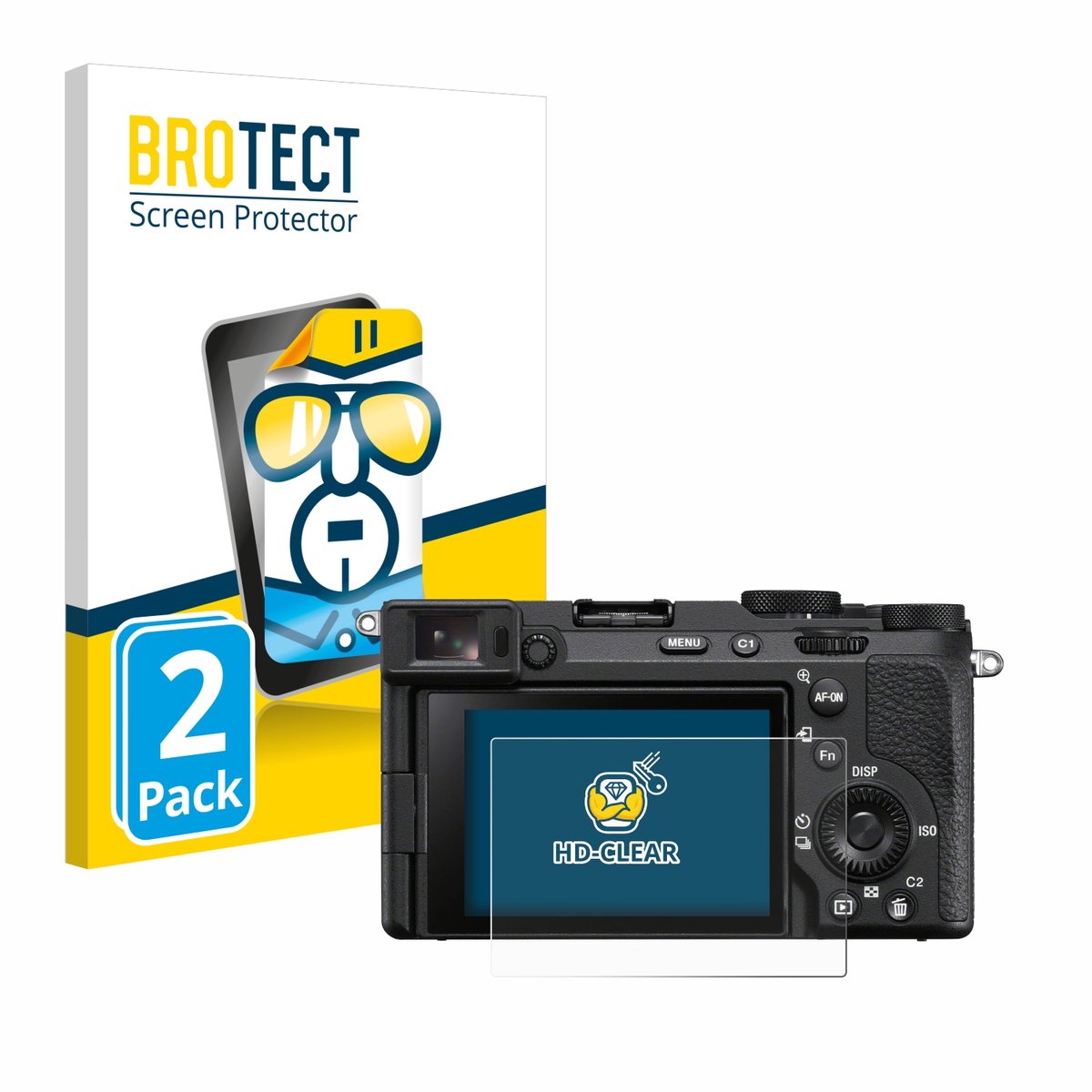 BROTECT - Screenprotector voor Sony Alpha 7CR - Folie Beschermfolie transparant 2 Stuks