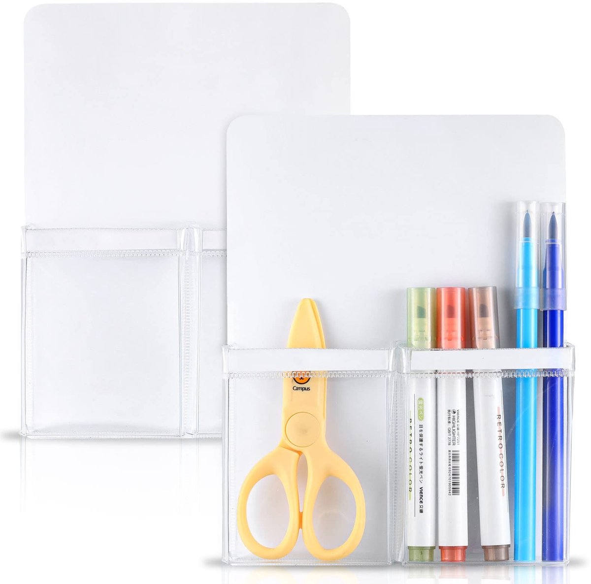 Golden crown - Magnetische Markers Houder - Organizer voor Whiteboard - Multifunctioneel en Handig - Wit - Geschikt voor Kantoor en School - 2-Pack
