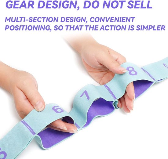 Yoga Stretch Band met 11 Buckles - Elastische Yoga Belt - Oefen Strap voor Yoga - Fitness - Pilates — afbeelding 2