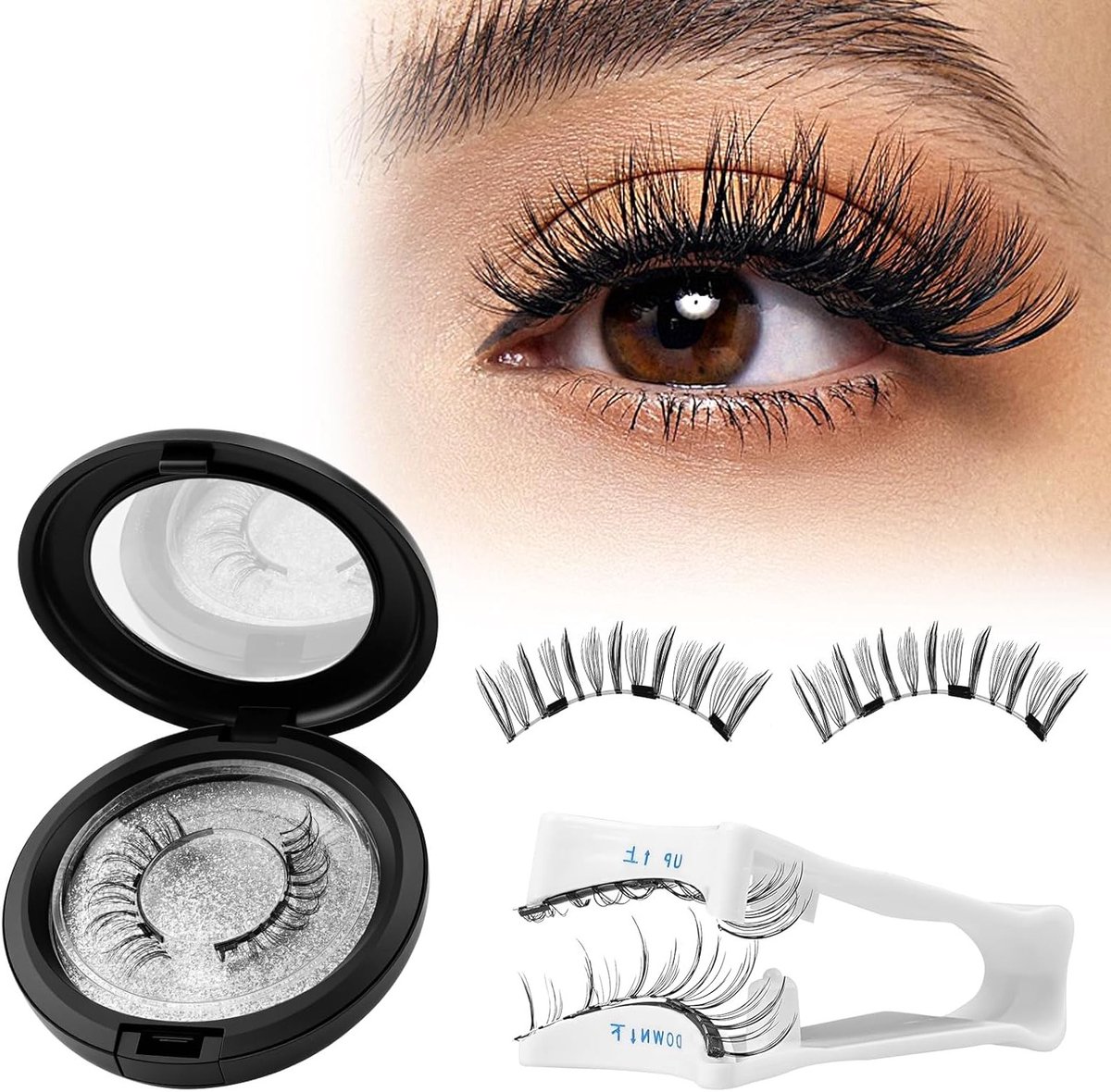 Herbruikbare magnetische wimpers voor een natuurlijke look zonder lijm, perfect voor feesten, bruiloften en fotoshoots