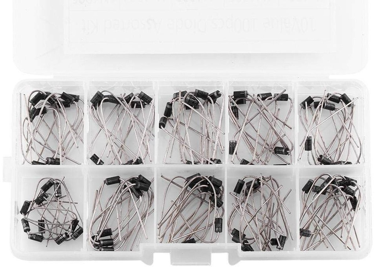 Diode set van 100 stuks met 10 verschillende waarden, Germanium rectifiers, elektronica accessoires, laag energieverlies en hoge efficiëntie