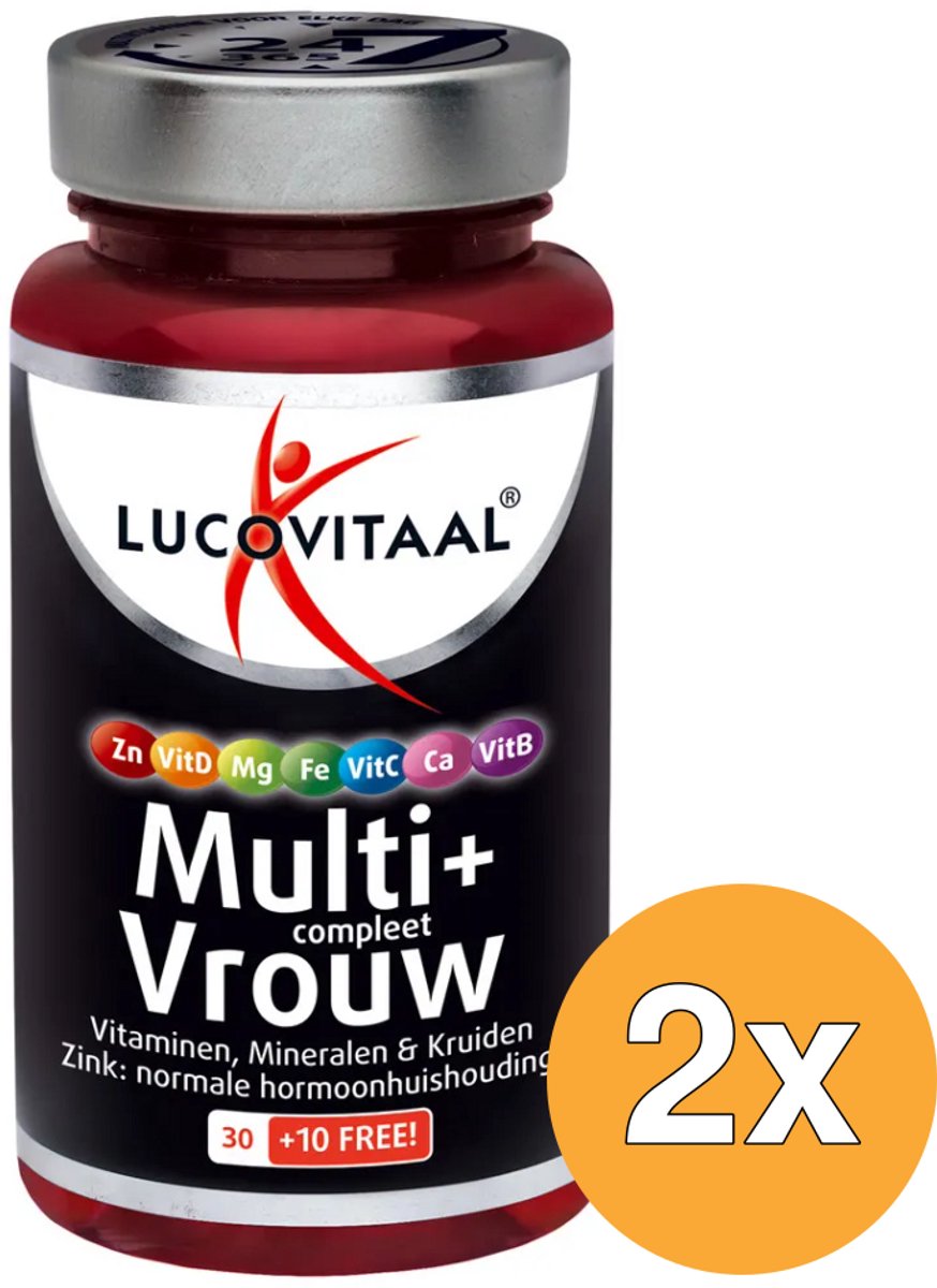 2x Lucovitaal Multi+ Compleet Vrouw (40 tabletten)