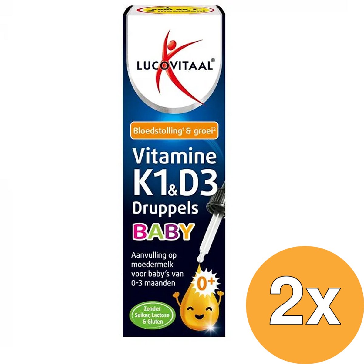 2x Lucovitaal K1 & D3 Vitamine Druppels Baby (14,5 ml)