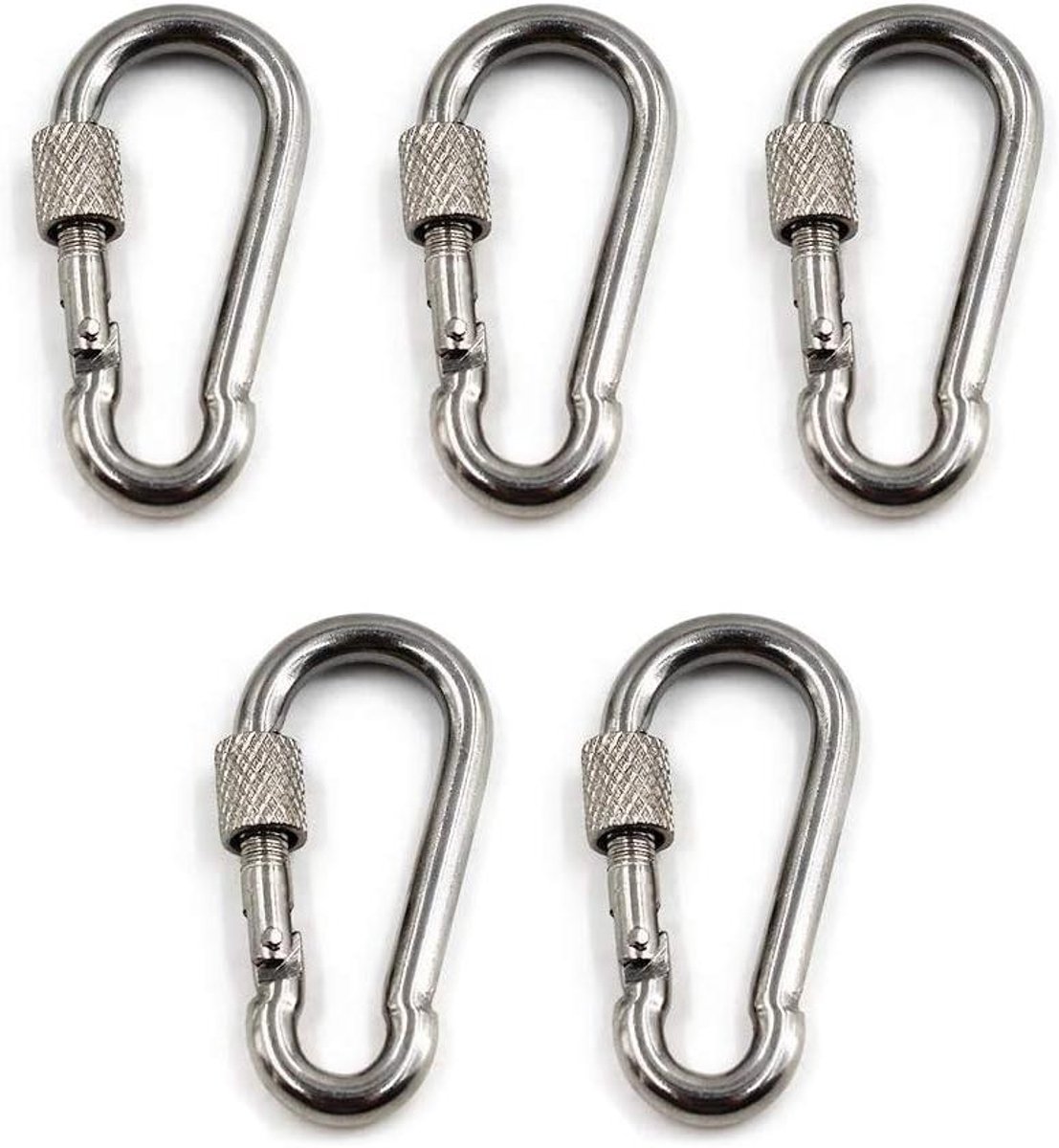 Roestvrijstalen Clip - Sleutelhanger Haak - Veelzijdig Bevestigen - Schroef Doelslot - M5 3/16" - Zilver