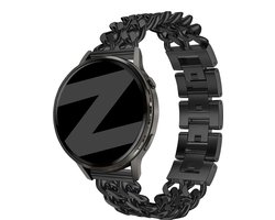 Bandz Metalen 'Double Chains' bandje geschikt voor Samsung Galaxy Watch 7 (40/44mm) / Galaxy Watch 6 (Classic) / Watch 5 (Pro) / Watch 4 / Watch 3 / Watch FE / Polar Ignite 3-2 / Pacer / Unite / Huawei GT3 - GT2 / Amazfit GTS 4-3-2 (Zwart)