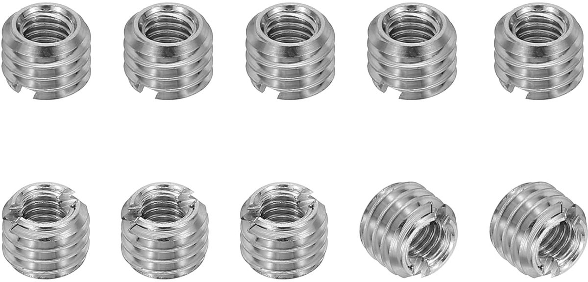Pack of 10 Reducer Nuts - Screw Insert - Stainless Steel 316 - M5 x 0.8 Male to M3 x 0.5 Female - Reducer Nut - Repair Screw Converter 4 mm