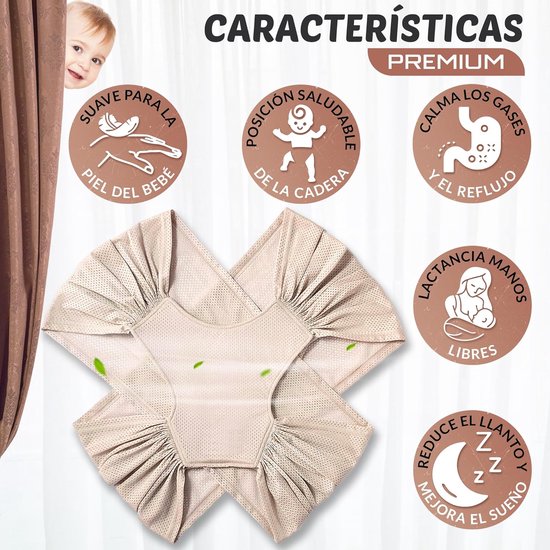ECTEATOY® Zachte Baby Draagdoek - Ademend & Elastisch - Eenvoudig te Gebruiken en Aan te Passen — afbeelding 2