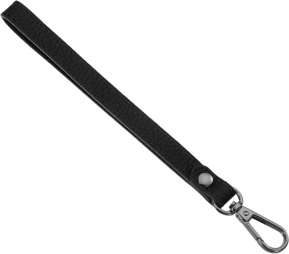 Leren Polsband - Sleutelhanger Lus - Tas Accessoire - Afneembare Gesp - 20 cm Lengte - Zwart