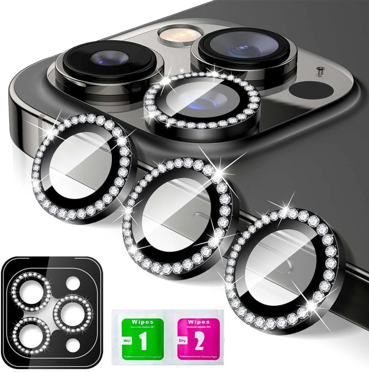 aladdien - Camera Bescherming - iPhone 16 Pro/iPhone 16 Pro Max - Krasbestendig - HD Helder - Tempered Glass - Lensbescherming - Geschikt voor iPhon..