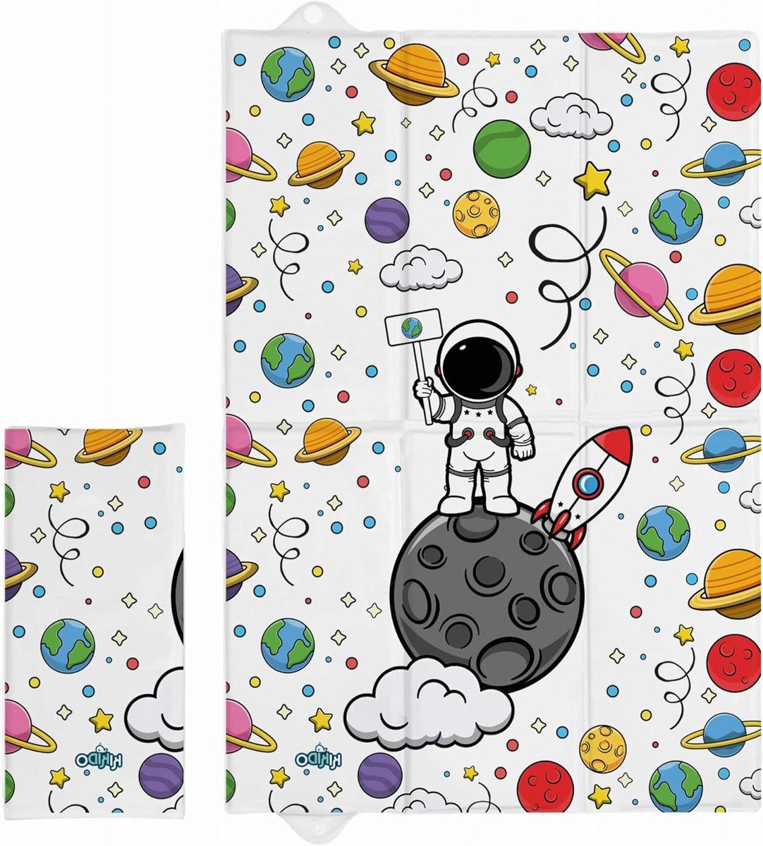 Baby Luierkussen - Draagbaar Verschoningsmat - Onderweg Luiers Verschenen - Waterdicht en Opvouwbaar - 40x60 cm - Astronaut