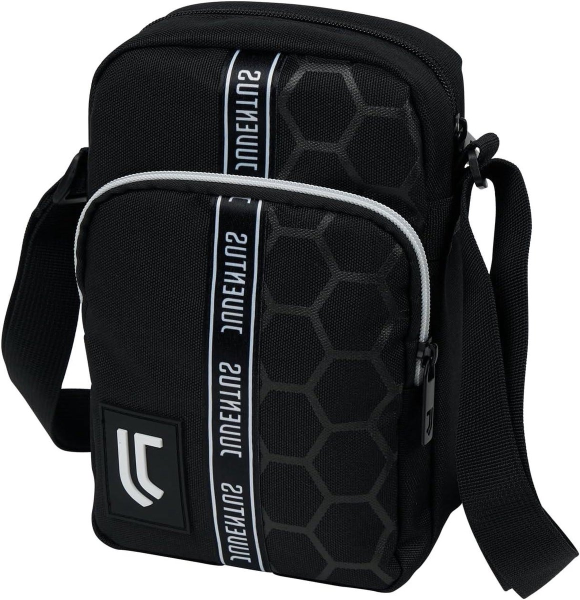 Voetbal Schoudertas - Heuptas Jongens - Sport Ventilator - Verstelbare Band - 15 x 23 x 6.5 cm - Zwart Wit