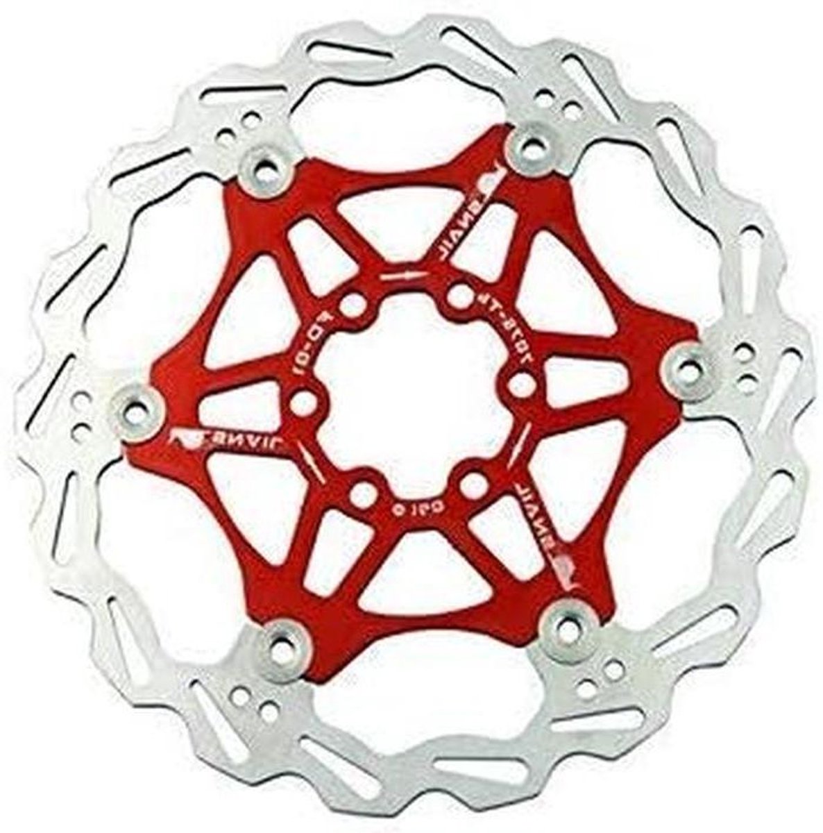 Fiets Schijfrem Rotor - MTB Rotor - Veilig Remmen - Drijvend Ontwerp - 160mm - Rood