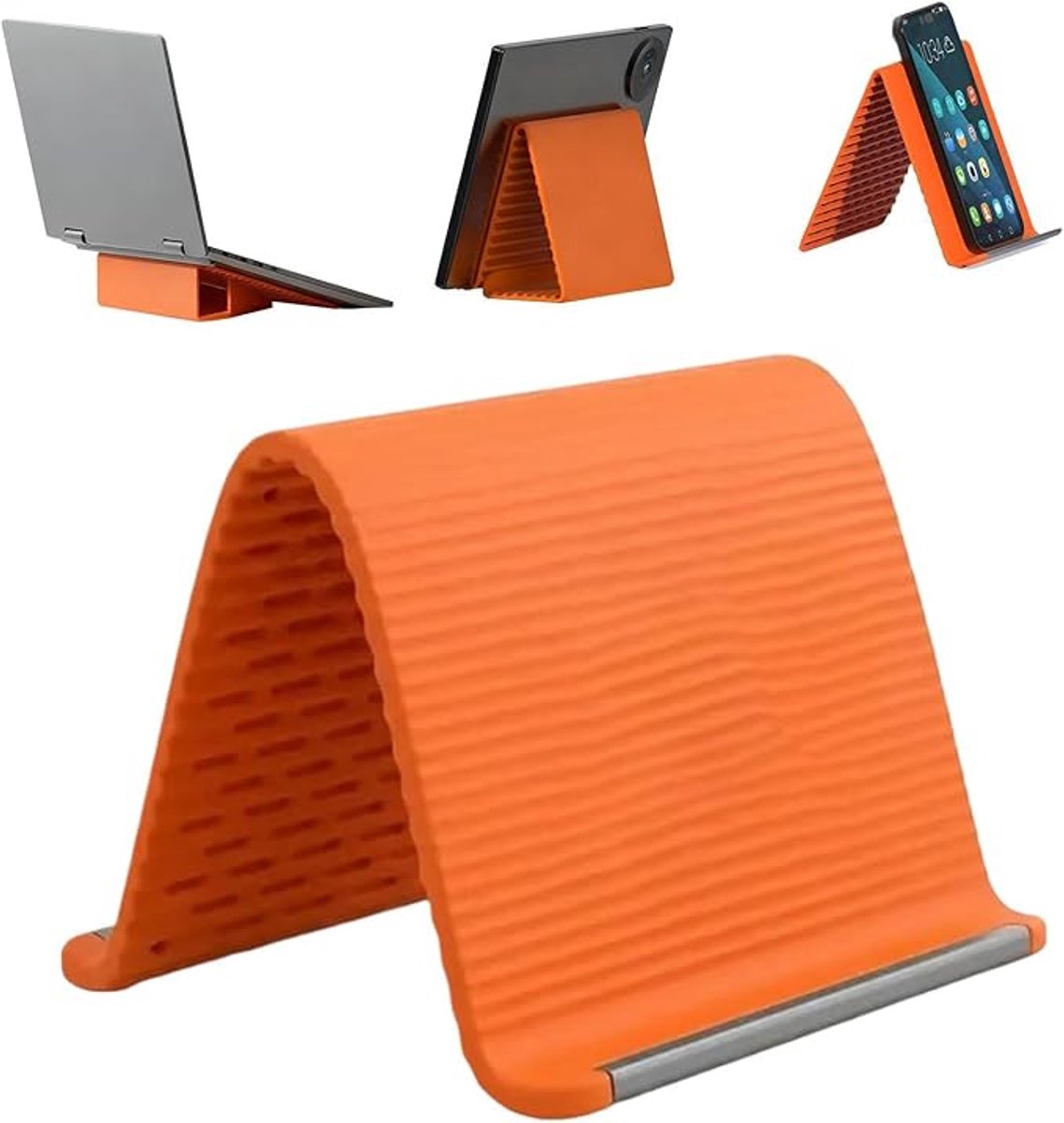 Houder - Universele Flexibele Telefoonhouder en Tablethouder - Opvouwbaar & Verstelbaar - Voor Smartphone &Tablet - Oranje