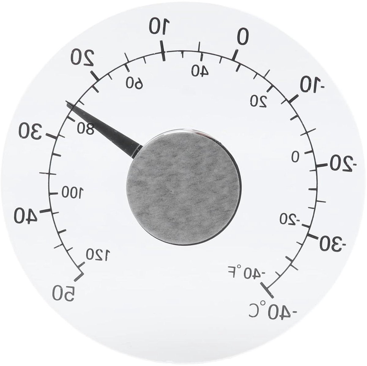 Buitenthermometer - Raamthermometer Analoog - Temperatuur Meten - Zelfklevend Transparant - Diameter 11 cm - Transparant