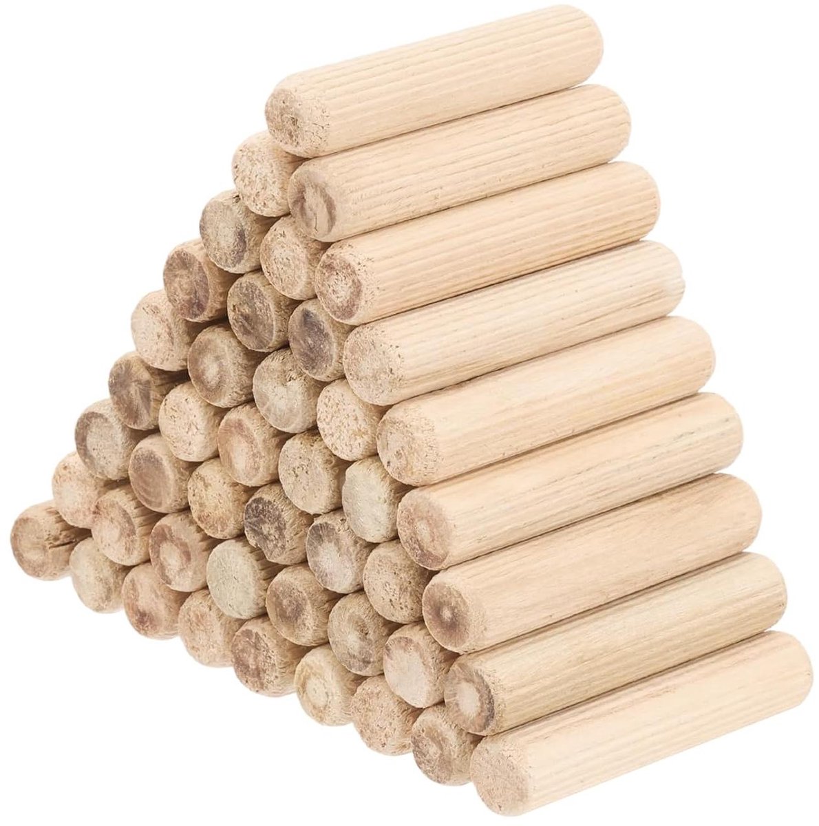 Houten pluggen - Deuvels hout - Meubels monteren - Gegroefd natuurlijk hardhout - 100 stuks 12x60mm - Houtkleur