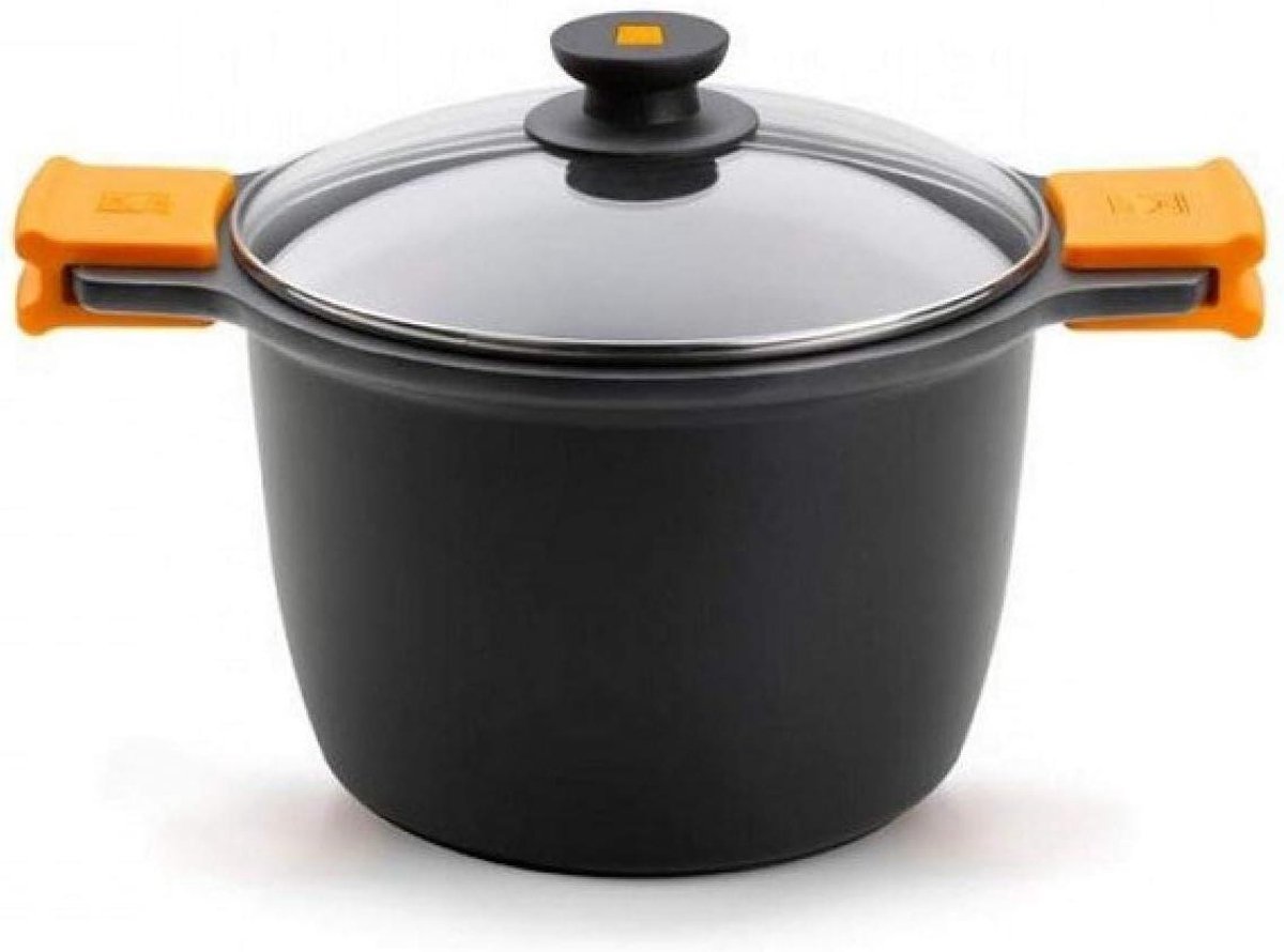 Soeppan met deksel Kookpan Lange maaltijden koken Gegoten aluminium constructie 20 cm 41 liter Zwart