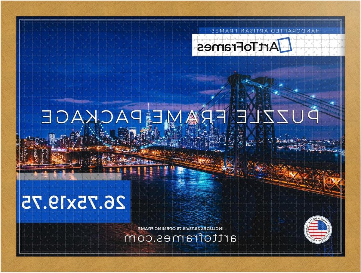 Puzzelframe Gouden Afwerking - Fotolijst Puzzel - Kunst Tonen - Klassiek Elegant Ontwerp - 68 x 50 cm - Goud