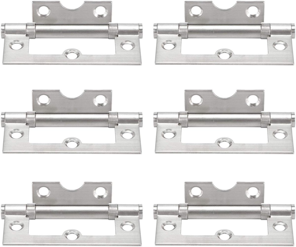 VT Goods - Heavy Duty Flush Scharnier - Kogellager Scharnieren - Dempende beweging - 6 stuks - Voor deuren en kasten - Roestvrij staal - Geschik...
