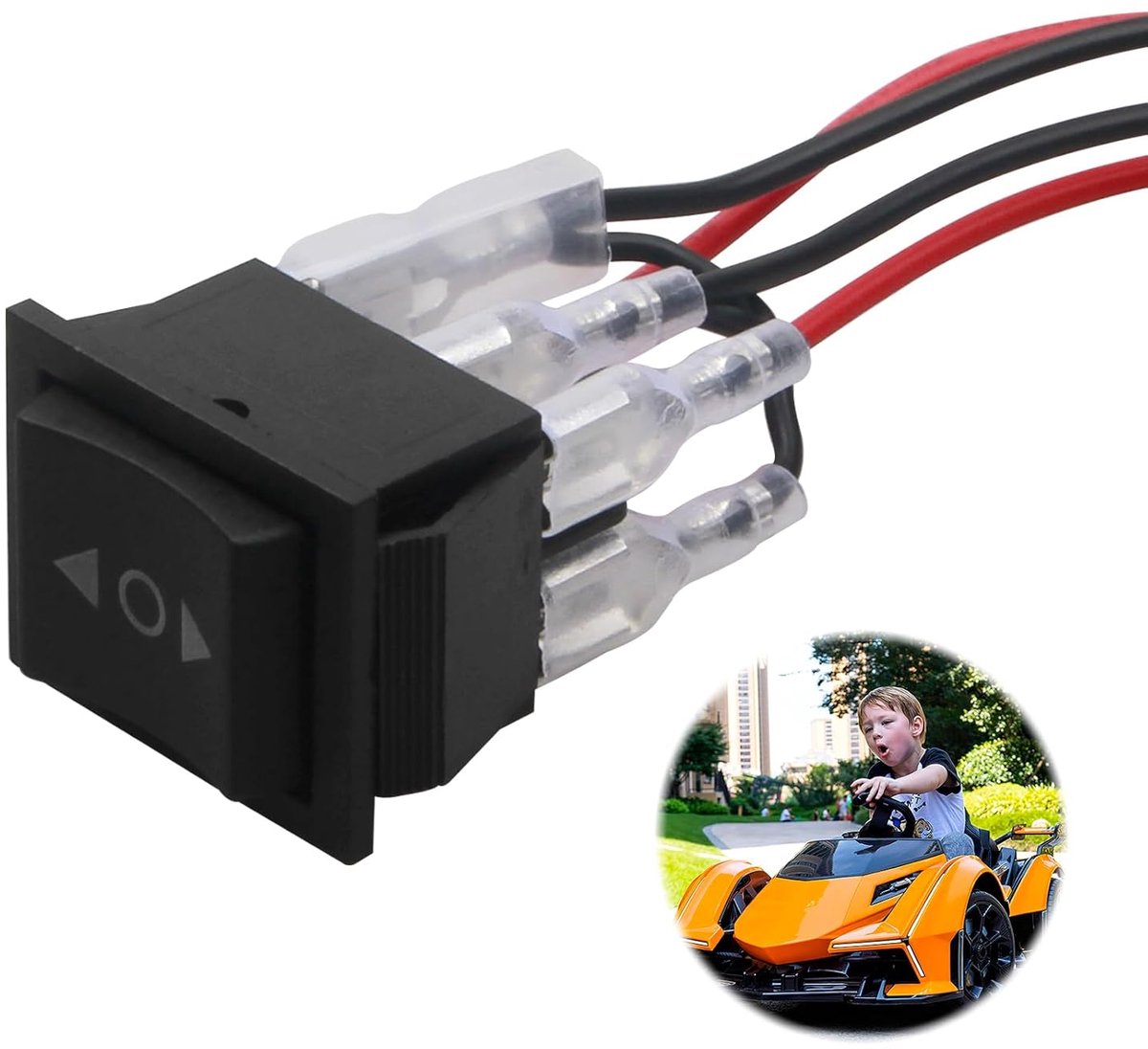 Polarity switch 12 V - DC motor 10 A - 6 pins - 3 moment positions - ON-off-ON - zwarte rocker switch - eenvoudige omkering - betrouwbaar en duurzaam