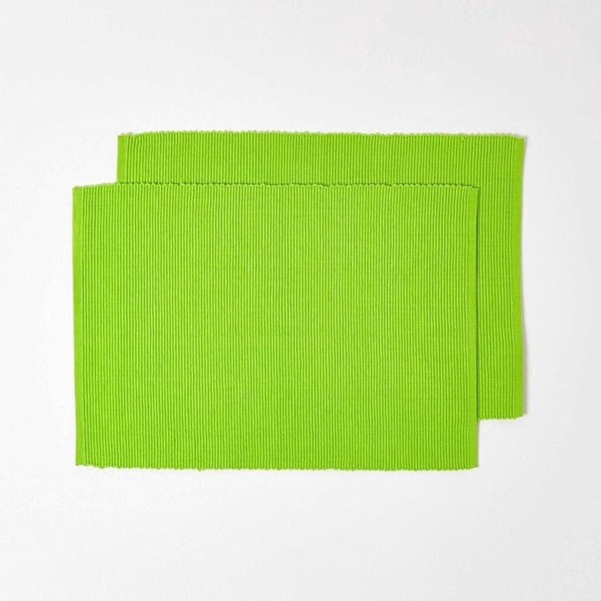 Set van 2 limoengroene katoenen placemats - 50x33 cm
