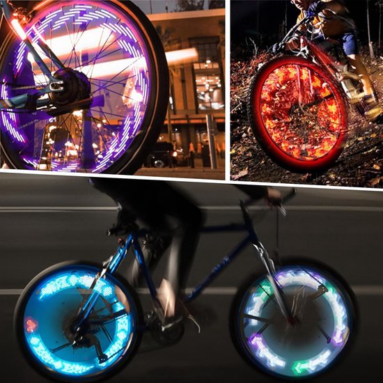 Spaaklichten Fietswiel - Decoratieve Wielverlichting - Nachtelijk Fietsen - Zonne-energie Opladen - 9 x 3 x 15 cm - Kleurrijk — afbeelding 4