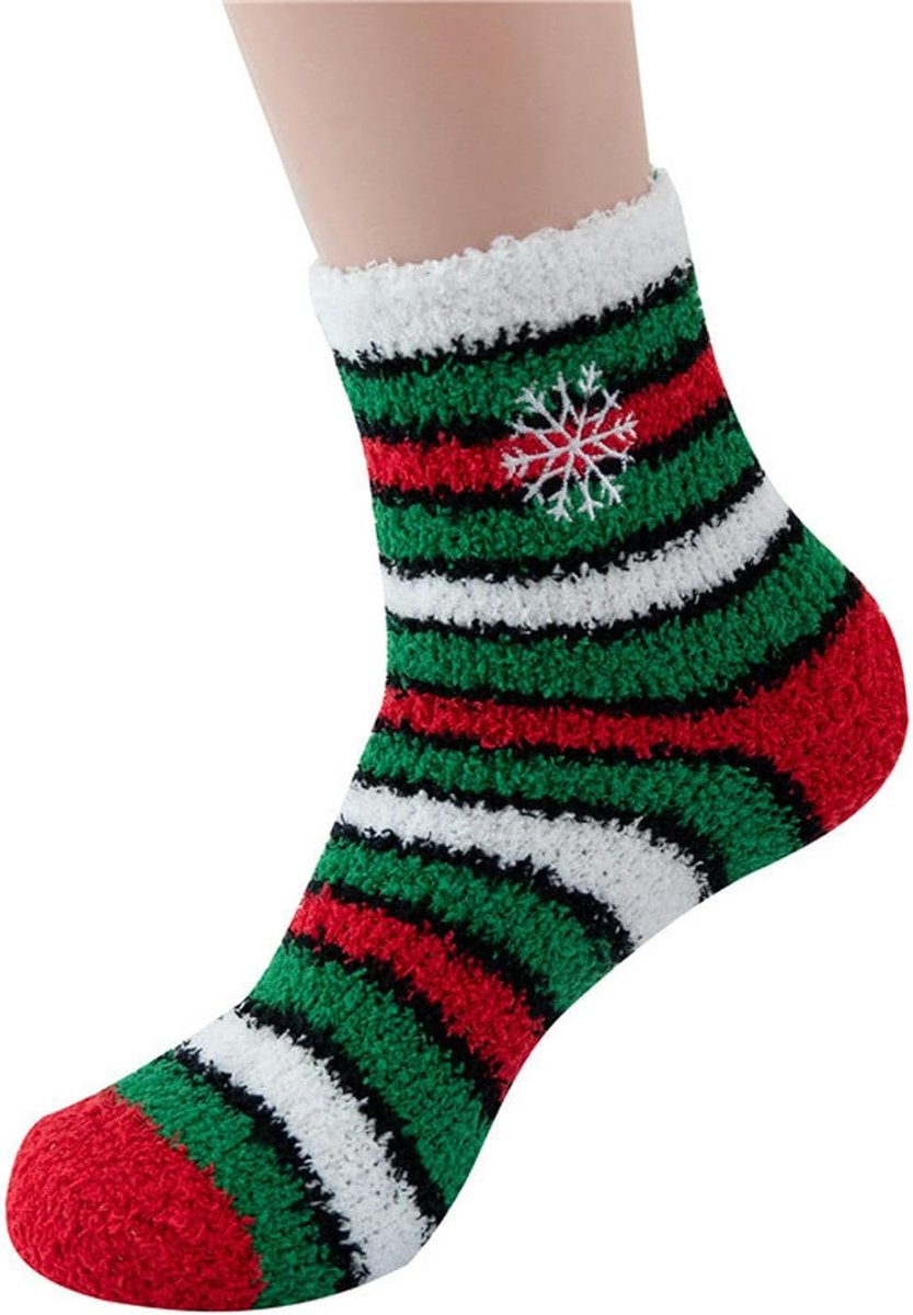 Dames Sokken - Winter Sokken - Gezellige Winterdagen - Zachte Anti-slip Zolen - One Size - Kerstprint