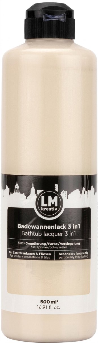 LM-Kreativ Muurverf - Tegelverf voor Badkamer - 3-in-1 Hechtlaag, Kleurlaag en Beschermlaag - Zandsteen - 500 ml