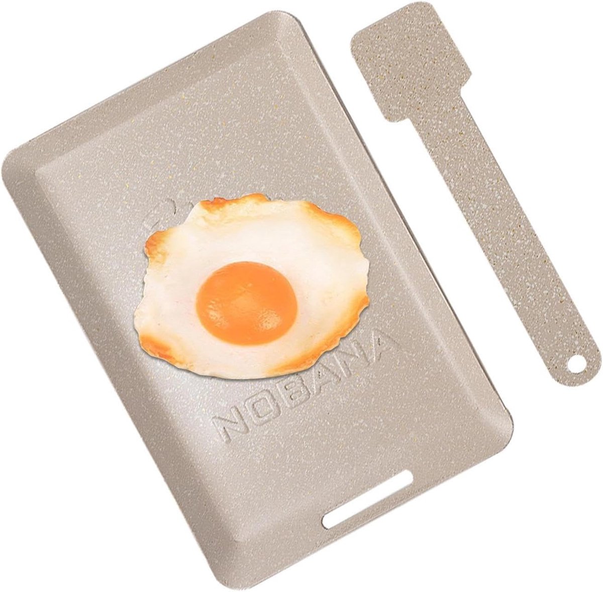 Grillplaat - Bakplaat - Buiten koken - Anti-aanbaklaag - 24.5 x 16.7 cm - Beige