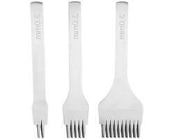 Professionele Gereedschappen voor Leren Ambachten, Set van 2/5/10 Punch Prong Tools en Lasc Stitching Chisels, Inclusief 3mm Gatponsen voor Precisiewerk
