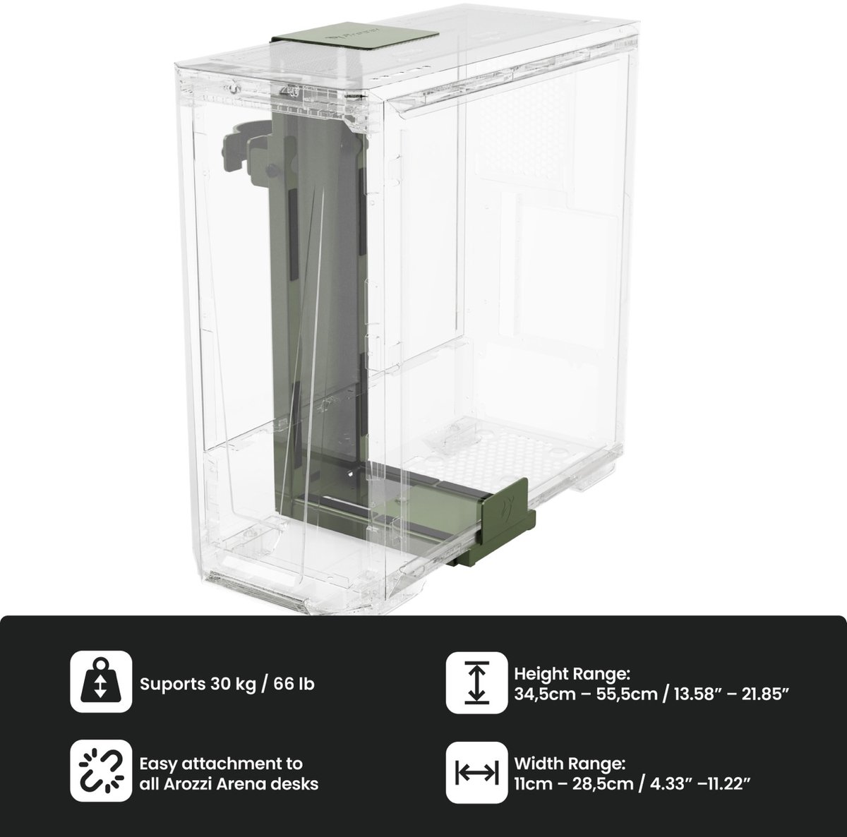 Arozzi Arena PC Mount - Forest Green bevestiging thumbnail 3