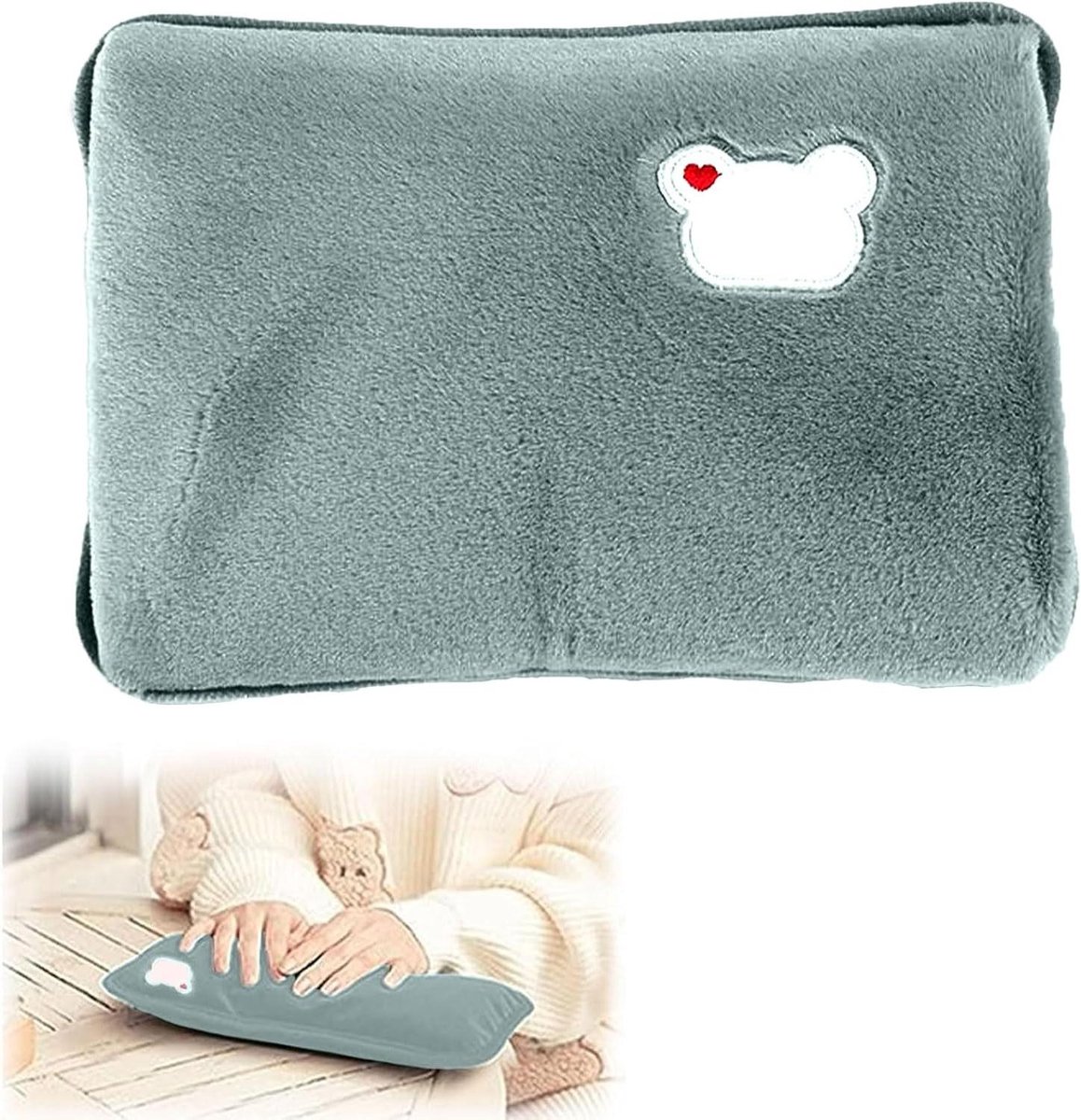 Elektrische Warmwaterkruik, Elektrische Warmwaterkruik Microvezelovertrek, Pluche Handwarmer, Voetwarmer, Ideaal Voor Het Verlichten Van Spier-, Rug- En Menstruatieklachten