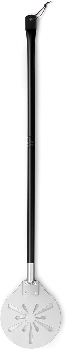 Perforated Stainless Steel Pizza Shovel 8 Inch with Removable Long Handle