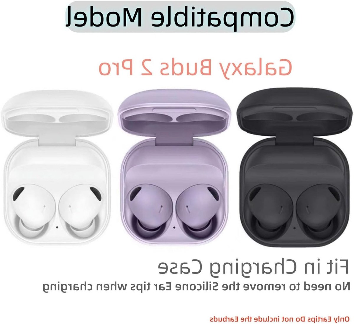 In-ear oordopjes tips voor Galaxy Buds 2 Pro, silicone, geschikt voor oplader, 6 paar S/M/L