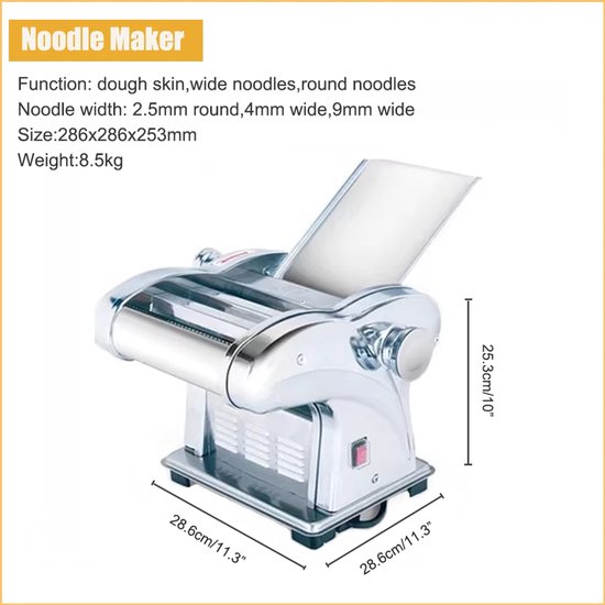 Sensova Electrische Pastamachine - Pastamaker - Roestvrijstaal pasta machine - Pasta roller - 6 snelheden - dikte 2.5 t/m 9 mm noodles van Sensova — afbeelding 5