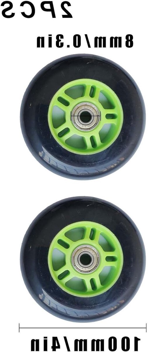 Set van 2 vervangwielen van 100 mm voor scooters, stunt scooters en rolstoelen - hoogwaardige wielen met lagers voor optimale prestaties en duurzaamheid