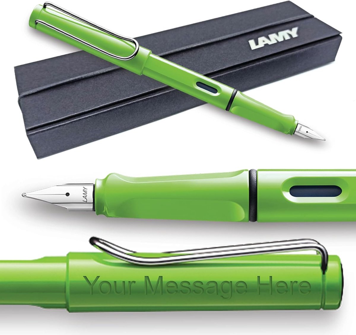 Vulpen met Gravure - Schrijfinstrument - Dagelijks Schrijven - Tijdloos Modern Ontwerp - Groen
