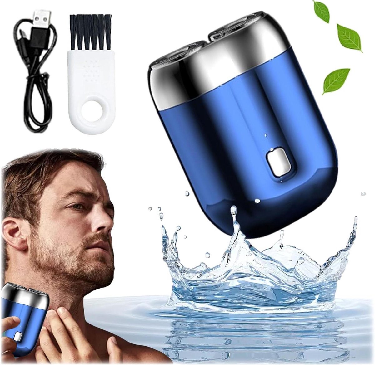 Mini Scheerapparaat - Pocket Scheerapparaat - Snel Reinigen - Dubbele Scheerkop - Compact Ontwerp - Zilver